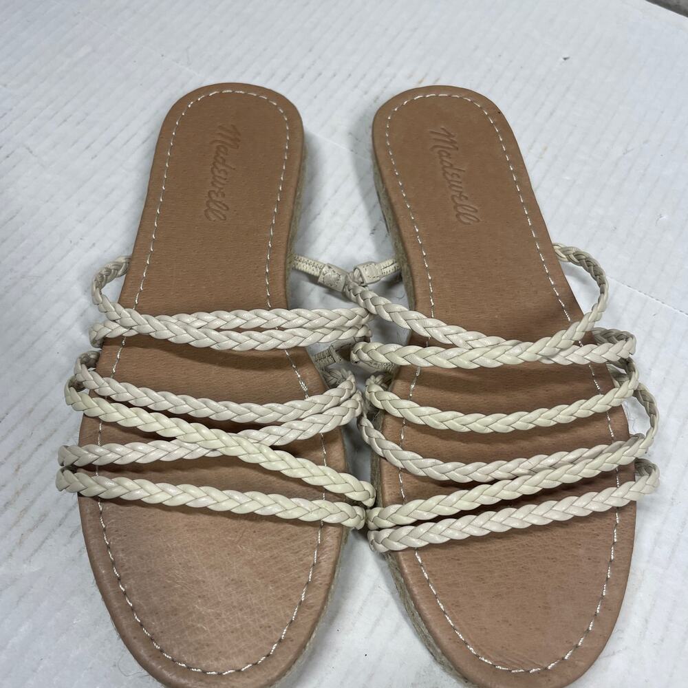 Madewell The Kathryn Espadrille Slide Sandal in Leather size 8
